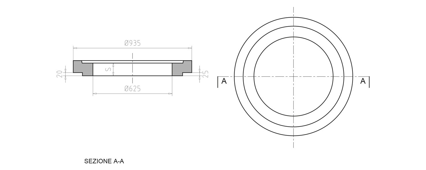 disegni tecnici anello spessore